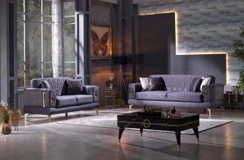 FD516 Sofa Bed & Loveseat Set in Gray Fabric by FDF [FDSB-FD516 Gray]