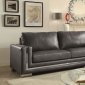 Perla Sofa CM6424GY in Dark Gray Breathable Leatherette w/Opt