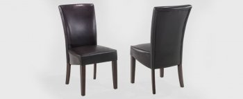 Brown Bycast Leather Set of 2 Modern Montecito Dining Chairs [ARDC-Montecito-Brown-Bycast]