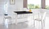 White & Black Finish Modern Extendable Dining Table w/Options