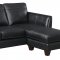 Anthony Sectional Sofa Chaise in Black Leather Match