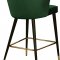 Cassie Counter Stool 793 Set of 2 Green Velvet Fabric - Meridian