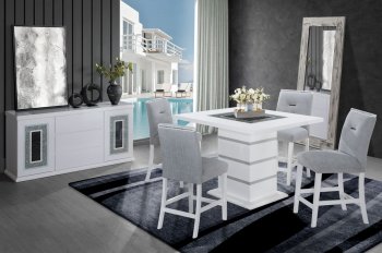 Monaco Bar Table & Barstools 5Pc Set White by Global w/Options [GFDS-Monaco-WHT-BT]