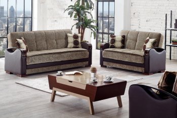 Rochester Sofa Bed in Light Brown Fabric by Empire w/Options [MYSB-Rochester]