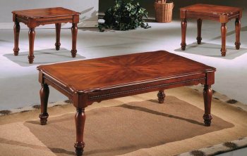 Cherry Finish Classic Elegant 3Pc Coffee Table Set [ABCCT-4126]