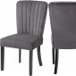 Shelby Dining Chair 725 Set of 2 Grey Velvet Fabric by Meridian