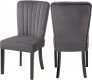 Shelby Dining Chair 725 Set of 2 Grey Velvet Fabric by Meridian