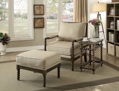 Tarragona 3Pc Accent Chair Set CM-AC6165 in Beige