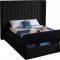 Kiki Upholstered Bed in Black Velvet Fabric by Meridian