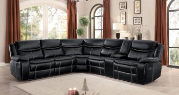 Bastrop Motion Sectional Sofa 8230BLK in Black by Homelegance [HESS-8230BLK Bastrop]