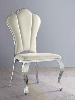 Cyrene Dining Chair DN00926 Set of 2 in Beige PU by Acme [AMDC-DN00926 Cyrene]