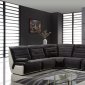 U7220 Sectional Sofa in Charcoal & White Leatherette by Global