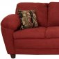 Burgundy Fabric Modern Sofa & Loveseat Set w/Optional Chairs