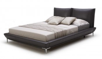 Ritz Bed by Beverly Hills in Dark Graphite Full Leather [BHB-Ritz]