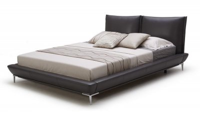 Ritz Bed by Beverly Hills in Dark Graphite Full Leather