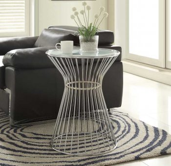 Lila 4662 Round End Table by Homelegance w/Glass Insert [HEET-4662 Lila]