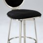 Black Microfiber & Satin Nickel Base Set of 2 Modern Barstools