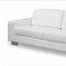 White Leather Vinyl Contemporary Living Room Sofa w/Metal Legs