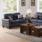 F7877 Sofa & Loveseat Set in Black Bonded Leather by Boss