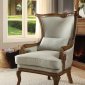 Darian Accent Chair 59563 in Light Blue Fabric & Oak by Acme