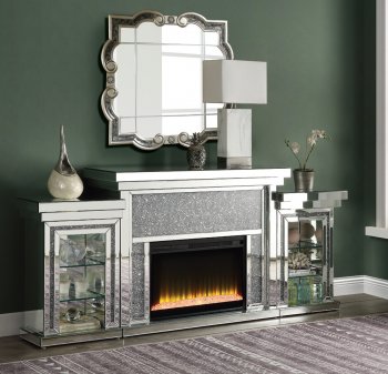 Noralie Fireplace w/LED AC00524 in Mirrored by Acme [AMFP-AC00524 Noralie]