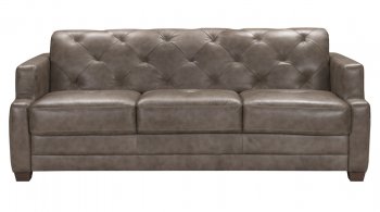 Mendoza Sofa Bed 54198 Mi Piace in Dove Gray Genuine Leather [AMSB-54198-Mendoza-Mi Piace]