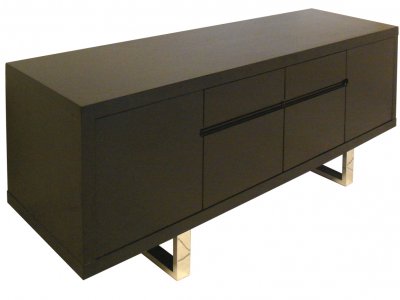 Brown Finish Modern TV Stand w/Four Doors & Two Drawers