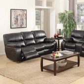 7730 Reclining Sofa in Black Leatherette w/Options