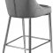 Karina Counter Stool 790 Set of 2 Grey Velvet Fabric - Meridian