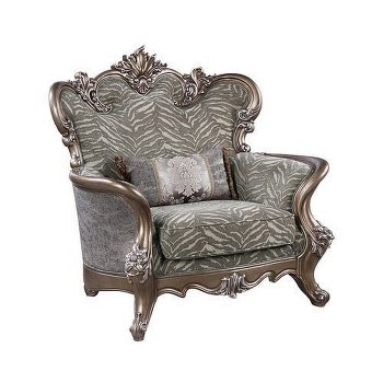 Elozzol Chair LV00301 Fabric & Antique Bronze by Acme w/Options [AMAC-LV00301 Elozzol]