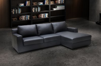 Elizabeth Sectional Sofa Sleeper in Premium Leather by J&M