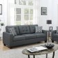 F6408 Sofa & Loveseat Set in Charcoal Fabric by Poundex