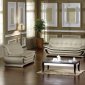 Beige Bonded Leather Modern Stylish 3PC Living Room Set