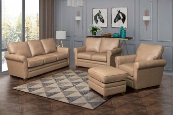 Fiat Sofa Set in Beige Leather Match w/Options [MSS-Fiat Beige]