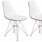 Cresco Set of 4 Dining Chairs CR19WPR -White&Purple - LeisureMod