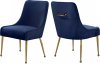 Owen Dining Chair 744 Set of 2 Navy Velvet Fabric by Meridian