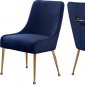 Owen Dining Chair 744 Set of 2 Navy Velvet Fabric by Meridian