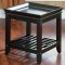 Glass Top Modern Coffee Table w/Grid Support Shelf