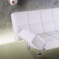 White Leatherette Modern Sofa Bed Convertible w/Metal Legs