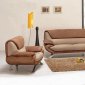 Two-Tone Microfiber Modern 3Pc Sofa Set w/Metal Legs