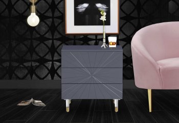 Starburst Side Table 829 in Grey Lacquer by Meridian [MRCT-829 Starburst]