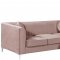 Eliana Sectional Sofa 660 in Pink Velvet Fabric by Meridian