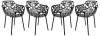 Devon Set of 4 Indoor/Outdoor Chairs DCA23BL -Black - LeisureMod