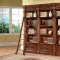 Antique Style Walnut Finish Grand Manor Granada Museum Bookcase