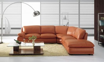 Earth-Tone Leather Modern Elegant Sectional Sofa [VGSS-BO3920]