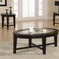 Dark Cappuccino Finish Modern 3Pc Coffee Table Set w/Glass Tops