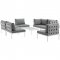 Harmony EEI-2617 7Pc Outdoor Patio Set of Modular Sofa & Table