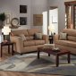 Camel Microfiber Modern Casual Sofa & Loveseat Set w/Options