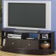 Cappuccino Finish Modern TV Stand w/Two Drawers & Shelves