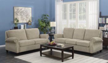 Randall Sofa & Loveseat Set in Beige Fabric w/Options [MSS-Randall Beige Earth]